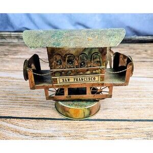 VTG 70s Sankyo Music Box Tin I Left My Heart In San Francisco Collectible